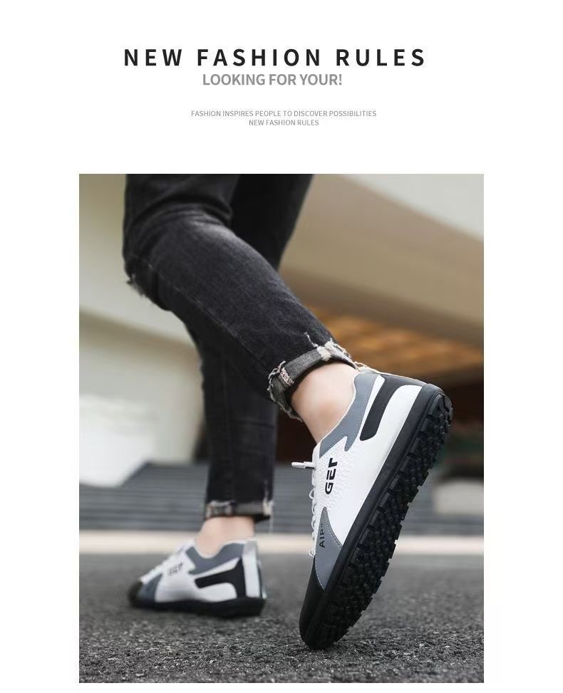 FEELING [New·Hot Sale] Size 40-47 Men's Shoes Forrest Gump Shoes Sports Shoes Men's Fashion Running Shoes PU Leather Sports Casual Shoes