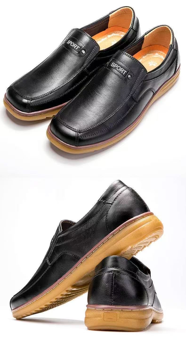 FEELING [New·Hot Sale] Size 40-45 Hot Sale First Layer Cowhide Calf Leather Men's Loafer Men's Business Cas Leather Shoes