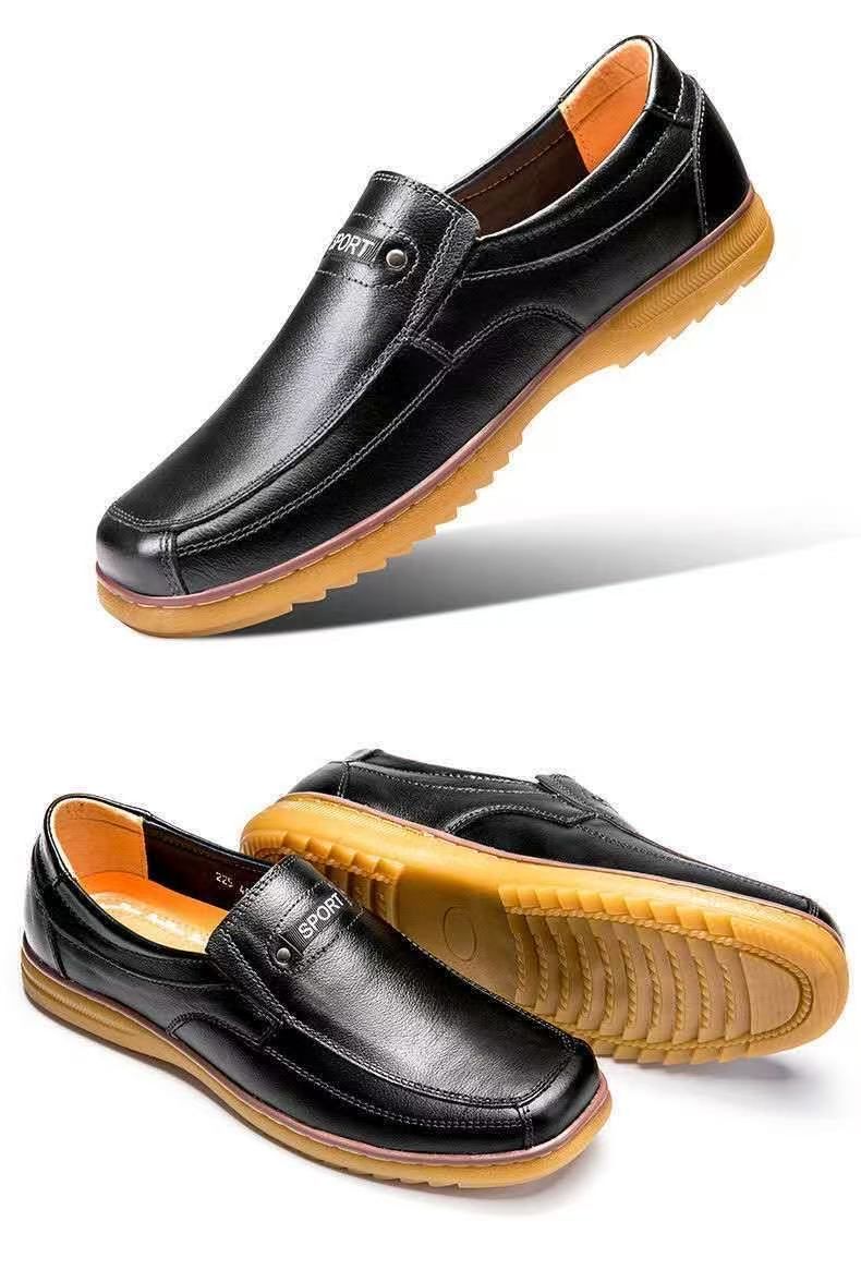 FEELING [New·Hot Sale] Size 40-45 Hot Sale First Layer Cowhide Calf Leather Men's Loafer Men's Business Cas Leather Shoes