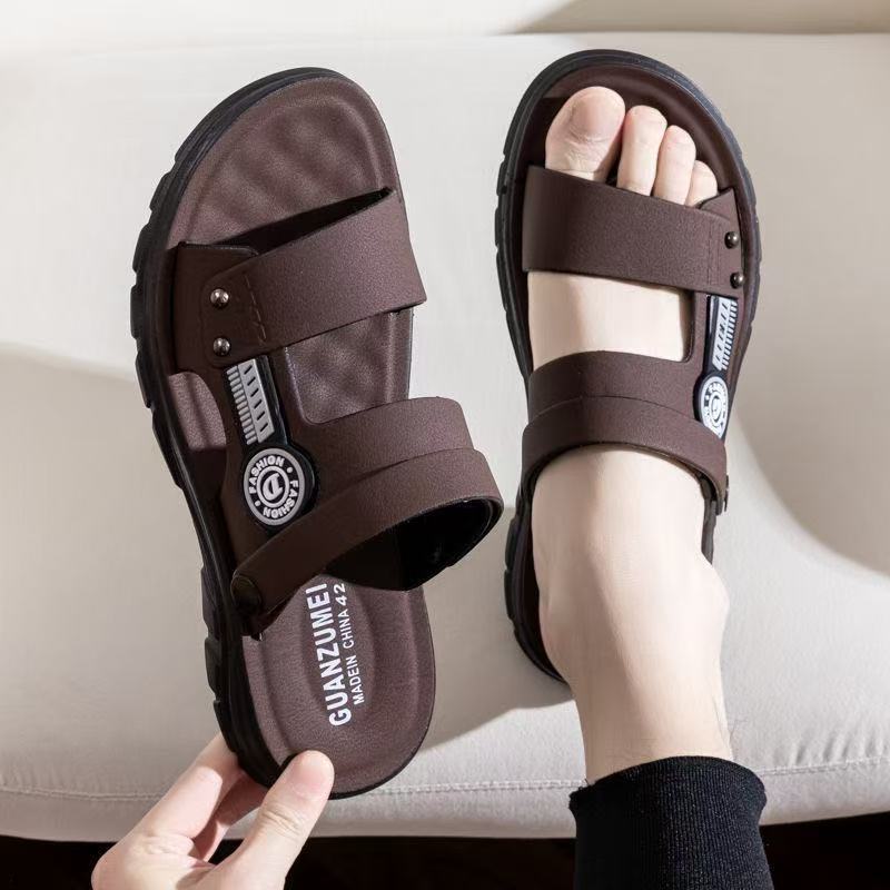 FEELING Sizes 40-46 【New Hot Selling】 Men's Sports Beach Shoes, PVC Material, Thick Sole, Rubber Sandals, Wear-resistant, Slip-resistant, and Waterproof