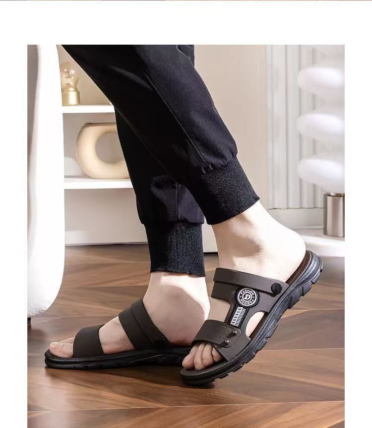 FEELING Sizes 40-46 【New Hot Selling】 Men's Sports Beach Shoes, PVC Material, Thick Sole, Rubber Sandals, Wear-resistant, Slip-resistant, and Waterproof