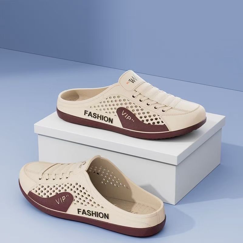 FEELING SIZE36-45 [New Hot Selling] Men's Slip-on Sandals, New Fashion Backless Half-Slippers,Lighter Casual Loafers, Beach Shoes, Outdoor Water Shoes