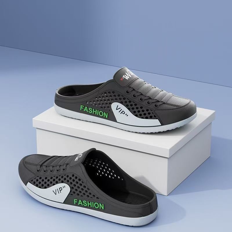 FEELING SIZE36-45 [New Hot Selling] Men's Slip-on Sandals, New Fashion Backless Half-Slippers,Lighter Casual Loafers, Beach Shoes, Outdoor Water Shoes