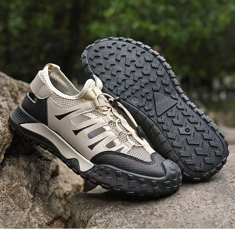 FEELING [New Hot Seller] Men's Outdoor Sandals - Breathable, Comfortable, Water-Wading Shoes, Lightweight, Durable, Men's Sports Casual Sandals, Fashionable Hiking Sandals, Beach Shoes, Driving Shoes