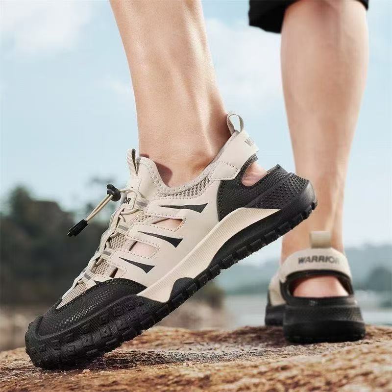 FEELING [New Hot Seller] Men's Outdoor Sandals - Breathable, Comfortable, Water-Wading Shoes, Lightweight, Durable, Men's Sports Casual Sandals, Fashionable Hiking Sandals, Beach Shoes, Driving Shoes