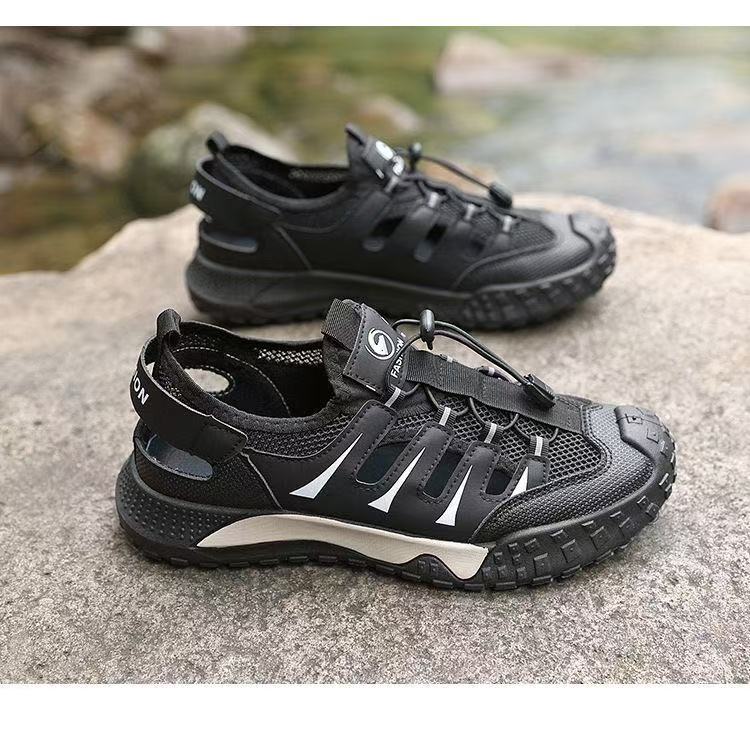 FEELING [New Hot Seller] Men's Outdoor Sandals - Breathable, Comfortable, Water-Wading Shoes, Lightweight, Durable, Men's Sports Casual Sandals, Fashionable Hiking Sandals, Beach Shoes, Driving Shoes