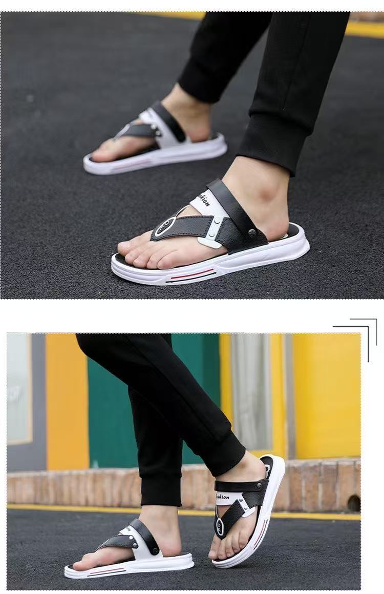 FEELING Sizes 40-49 [New Hot Selling] Men's Sandals, Indoor/Outdoor Reversible Flip-Flops, Beach Shoes, Fashionable Casual Driving Shoes