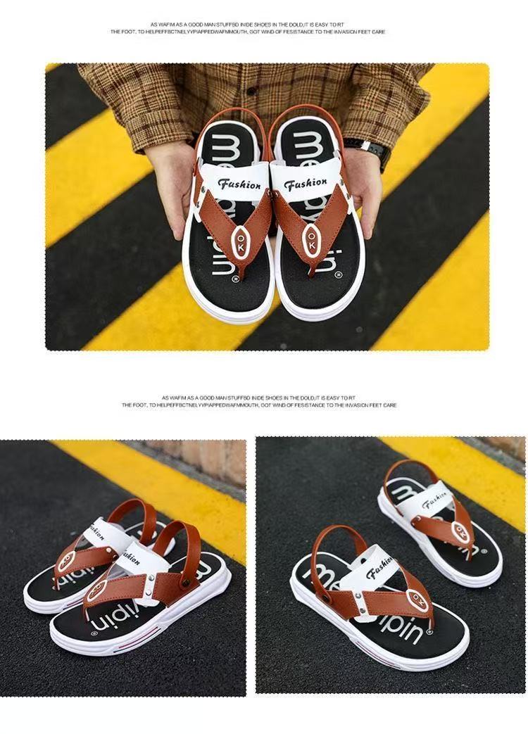 FEELING Sizes 40-49 [New Hot Selling] Men's Sandals, Indoor/Outdoor Reversible Flip-Flops, Beach Shoes, Fashionable Casual Driving Shoes