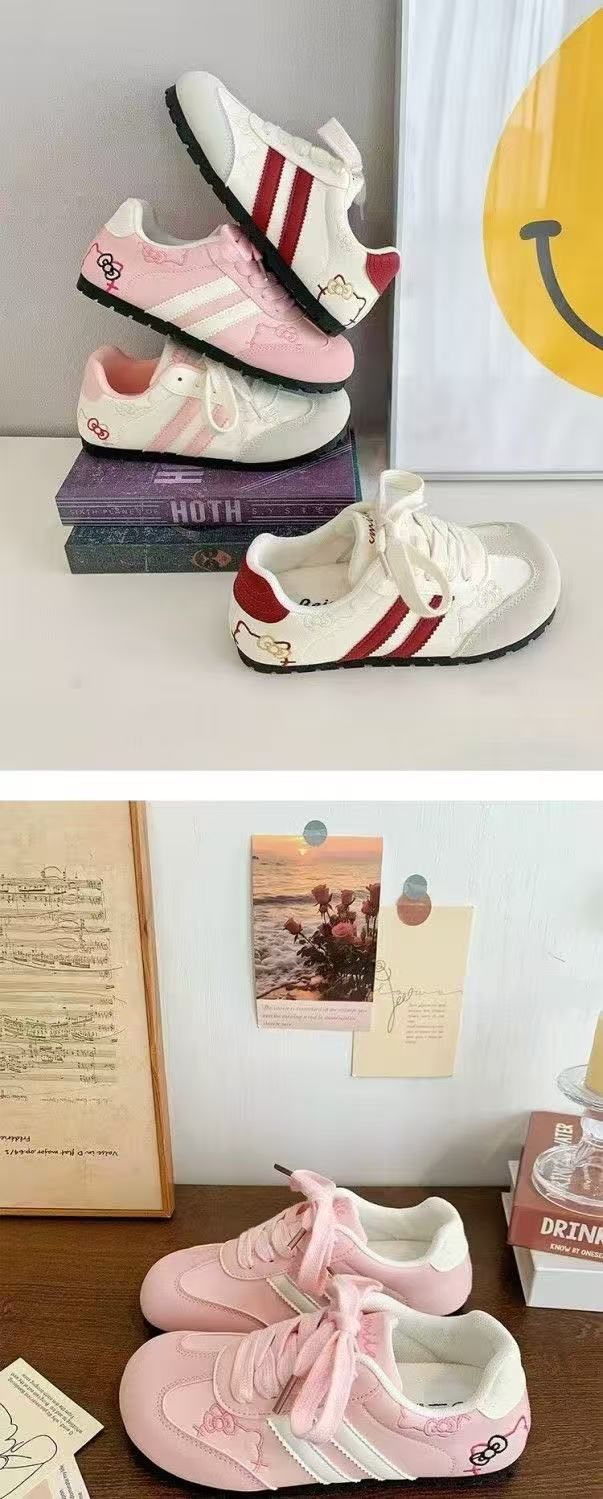 FEELING [New Hot Selling] Fashionable Super Girl Series Women's Sneakers TK Cat Embroidery Design Women's Sneakers Casual Women's Sports Running Shoes