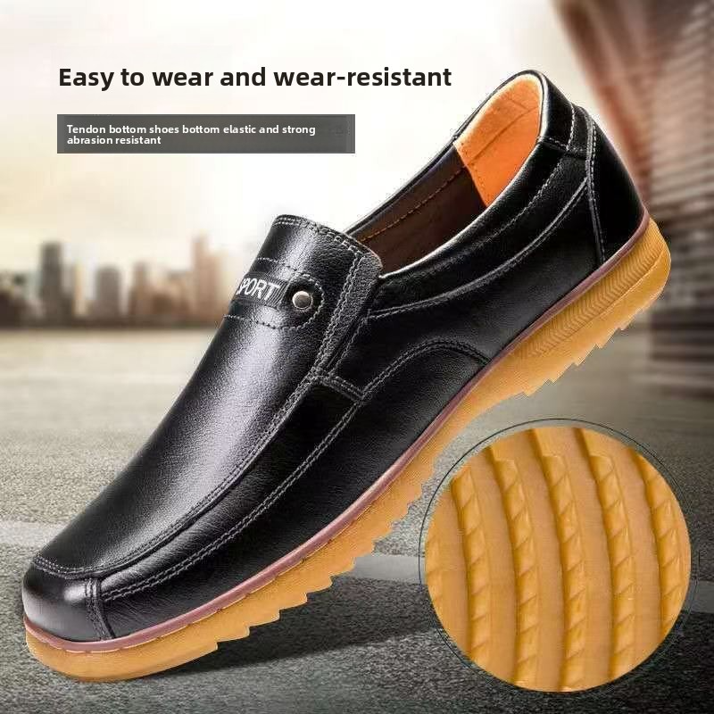 FEELING [New·Hot Sale] Size 40-45 Hot Sale First Layer Cowhide Calf Leather Men's Loafer Men's Business Cas Leather Shoes
