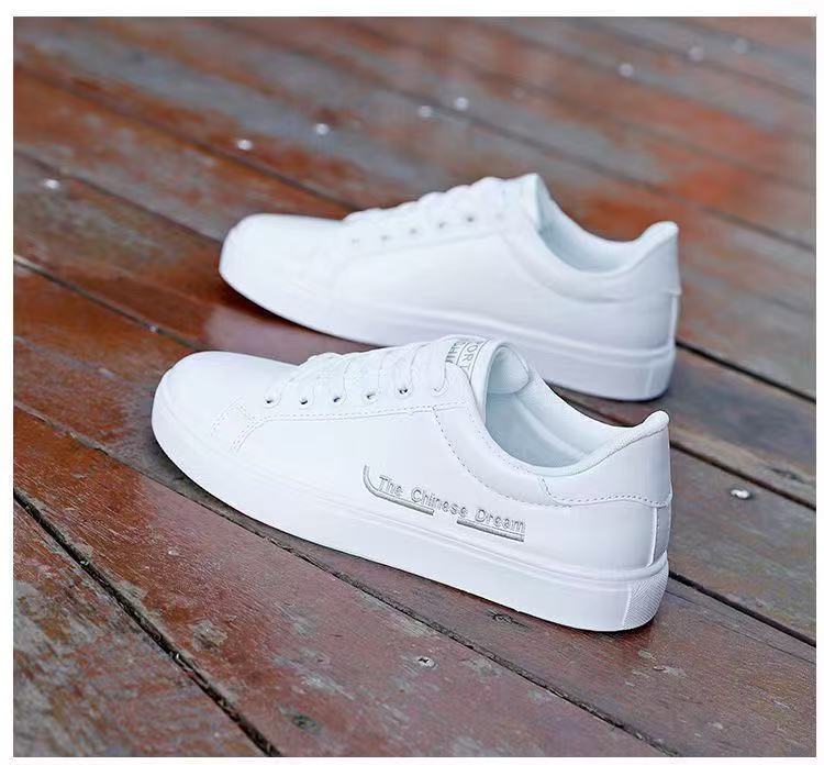 FEELING [Newest·Hot Sale] Fashion Men's White Sneakers Leather Durable Breathable Sports Shoes Flat Shoes Waterproof Men's