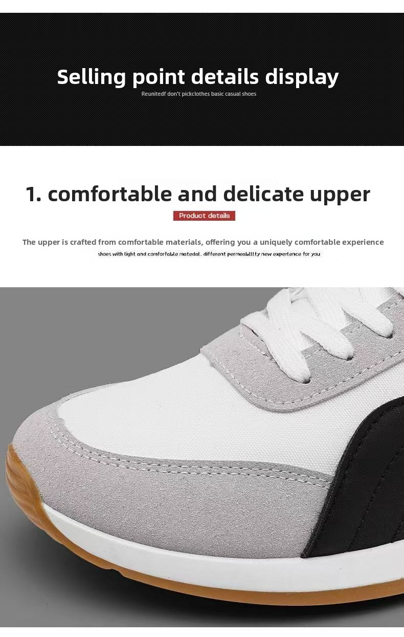 FEELING [New·Hot Sale] Size 40-46 Men's Gump Shoes Sports Shoes Breathable Multi-Material Leather Patchwork Soft Bottom Durable Men's Sports Shoes's Running Shoes