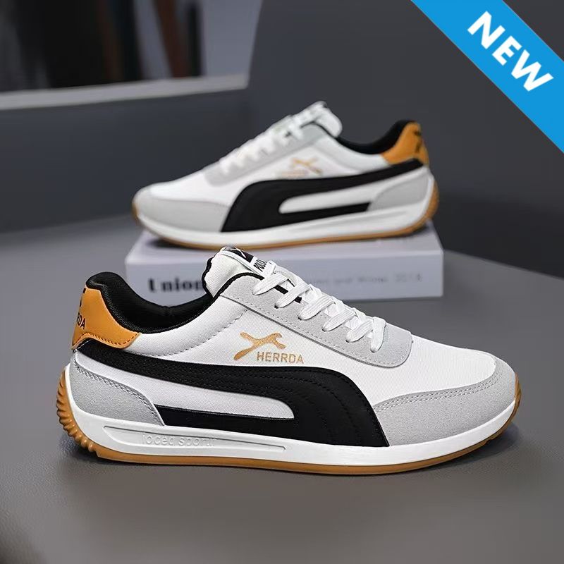 FEELING [New·Hot Sale] Size 40-46 Men's Gump Shoes Sports Shoes Breathable Multi-Material Leather Patchwork Soft Bottom Durable Men's Sports Shoes's Running Shoes