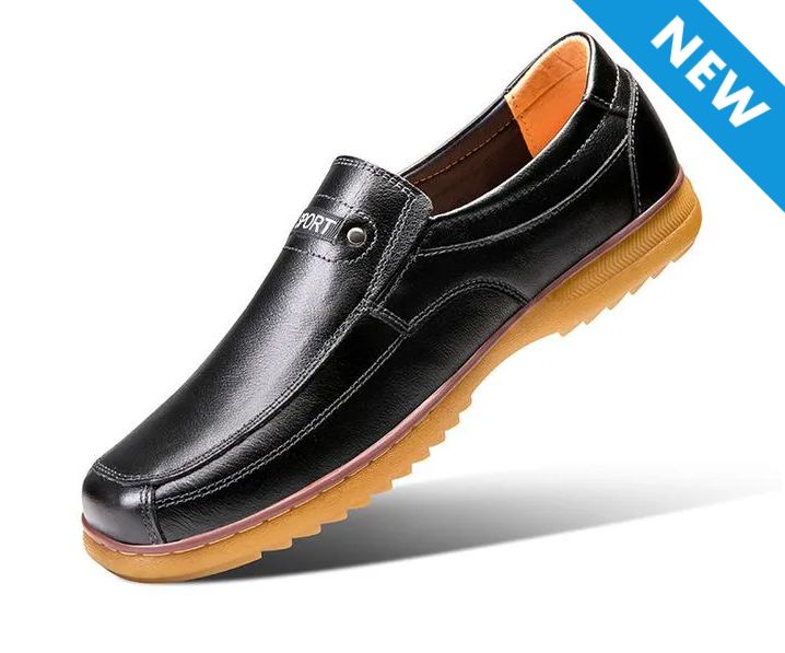 FEELING [New·Hot Sale] Size 40-45 Hot Sale First Layer Cowhide Calf Leather Men's Loafer Men's Business Cas Leather Shoes
