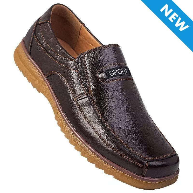 FEELING [New·Hot Sale] Size 40-45 Hot Sale First Layer Cowhide Calf Leather Men's Loafer Men's Business Cas Leather Shoes