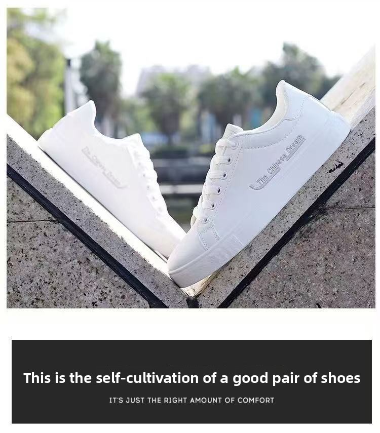 FEELING [Newest·Hot Sale] Fashion Men's White Sneakers Leather Durable Breathable Sports Shoes Flat Shoes Waterproof Men's