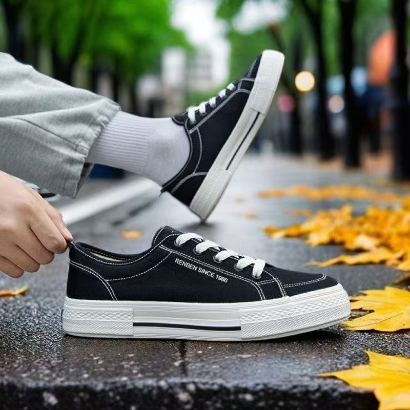 FEELING [New Arrival & Hot Selling] Men's Fashion Canvas Sneakers, Men's Flat Sneakers, Casual Sports Shoes