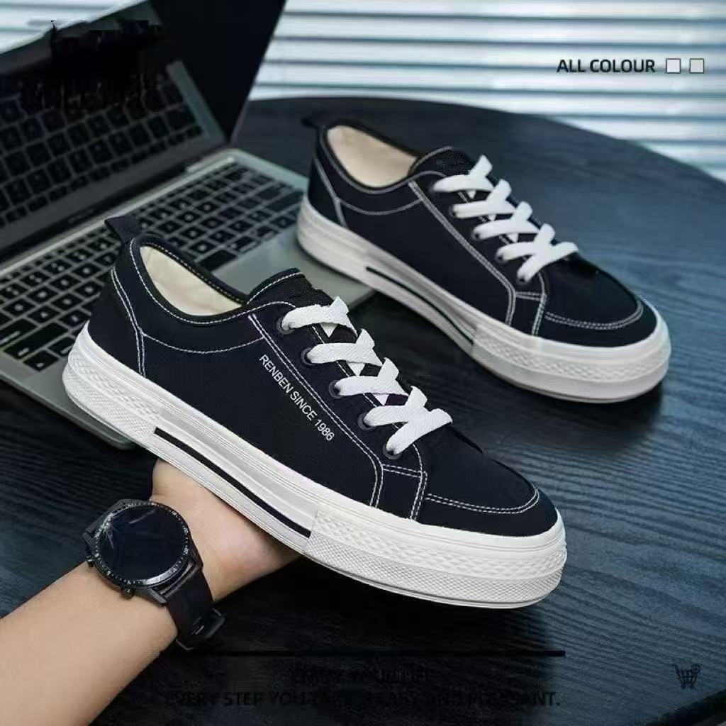 FEELING [New Arrival & Hot Selling] Men's Fashion Canvas Sneakers, Men's Flat Sneakers, Casual Sports Shoes