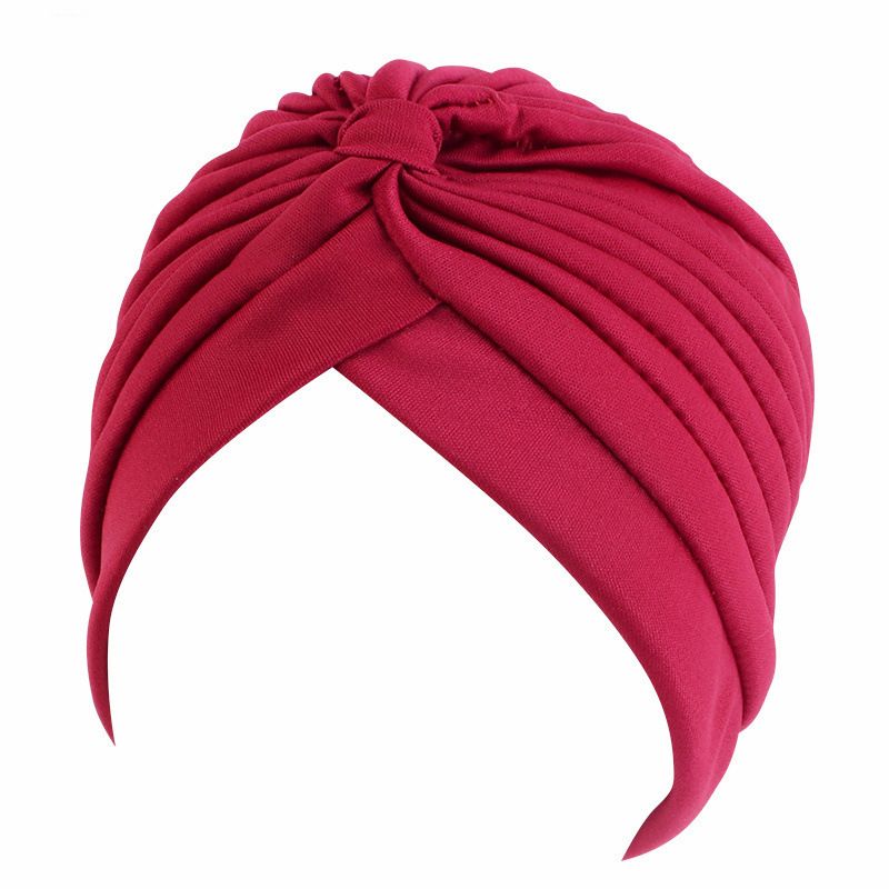 Stretch Turbans Head Beanie Cover Twisted Pleated Headwrap Hair Cover Beanie Hats for Women Girls