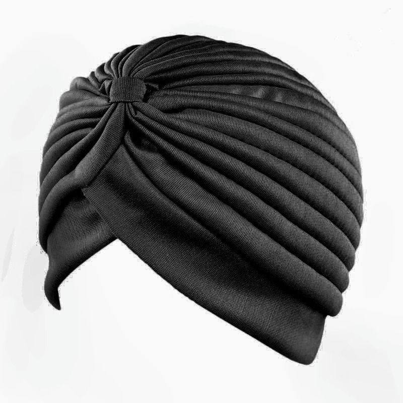 Stretch Turbans Head Beanie Cover Twisted Pleated Headwrap Hair Cover Beanie Hats for Women Girls