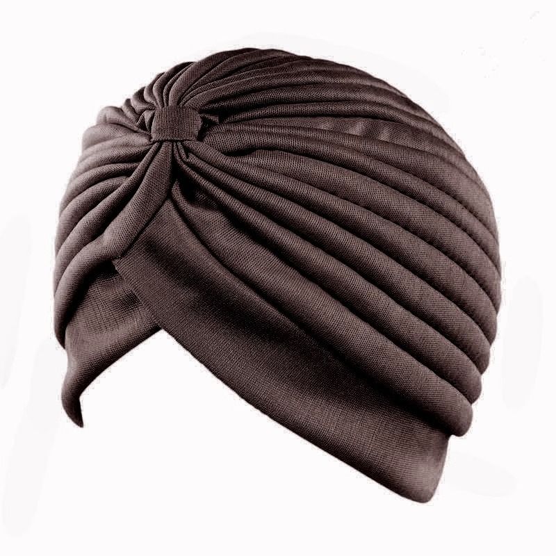 Stretch Turbans Head Beanie Cover Twisted Pleated Headwrap Hair Cover Beanie Hats for Women Girls