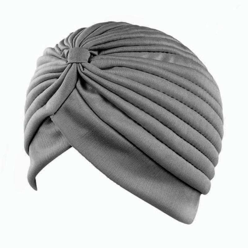 Stretch Turbans Head Beanie Cover Twisted Pleated Headwrap Hair Cover Beanie Hats for Women Girls