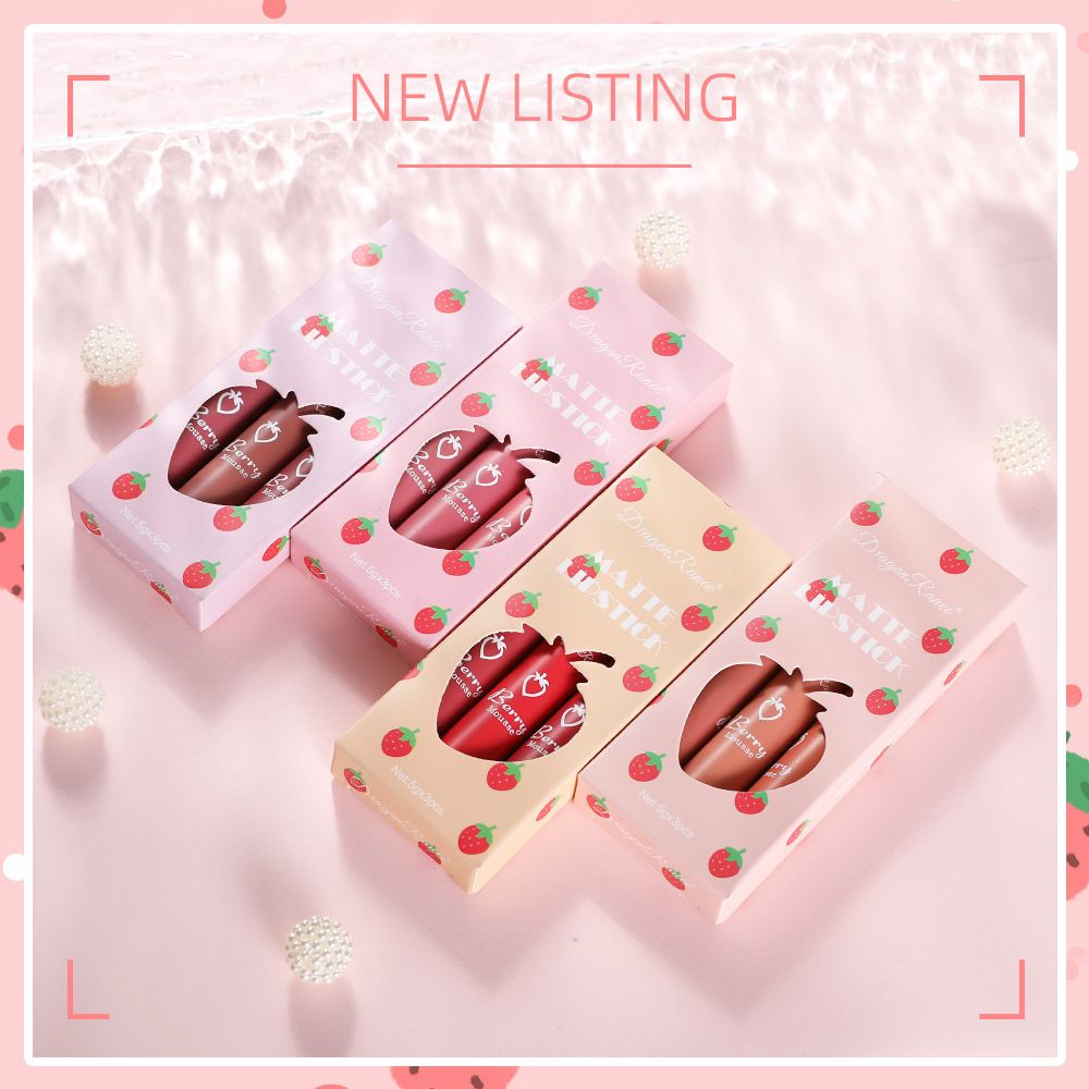 3Pcs/Set Lip Gloss  Korean Lipsticks Set Make Up For Women Beauty Cosmetics Matte Lipsticks Waterproof Long-lasting