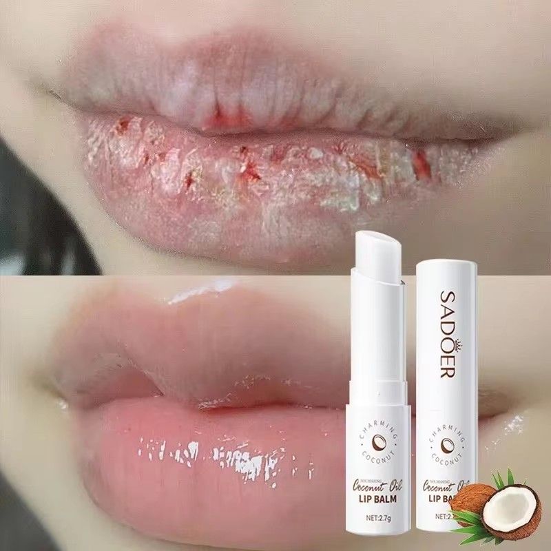 SADOER Coconut Brightening Lip Balm Moisturizing Anti Cracking Hydrating Repair Nourishing Lipstick Lips Skin Care Products