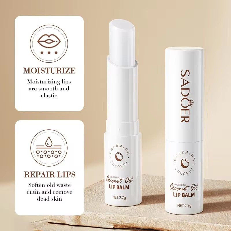 SADOER Coconut Brightening Lip Balm Moisturizing Anti Cracking Hydrating Repair Nourishing Lipstick Lips Skin Care Products