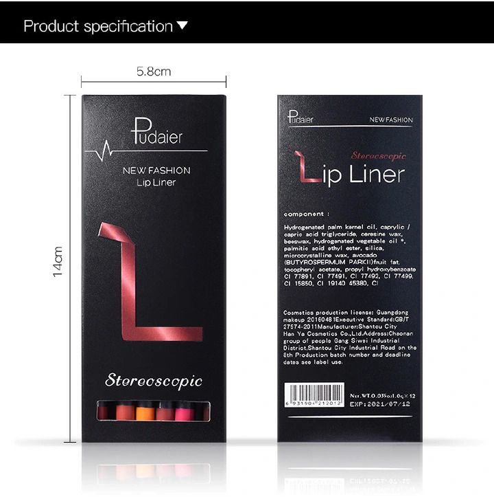 12 Colors Lip Liner Pencil Nude Matte Lipliner Moisturizing Waterproof Long Lasting Lipstick Liner