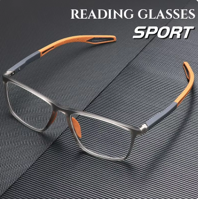 Fashion TR90 Reading Glasses for Men Spring Leg Sports Presbyopia Glasses Anti Blue Light Glasses    0 degree