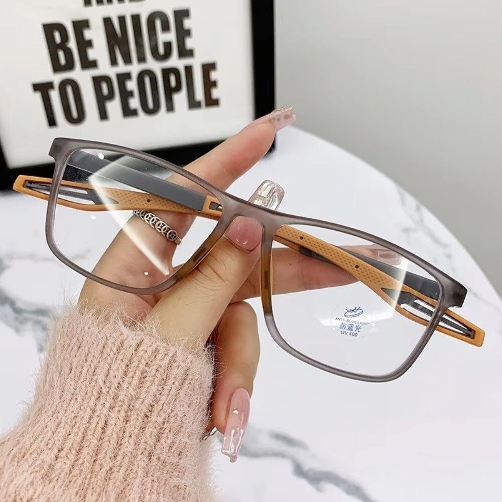 Fashion TR90 Reading Glasses for Men Spring Leg Sports Presbyopia Glasses Anti Blue Light Glasses    0 degree