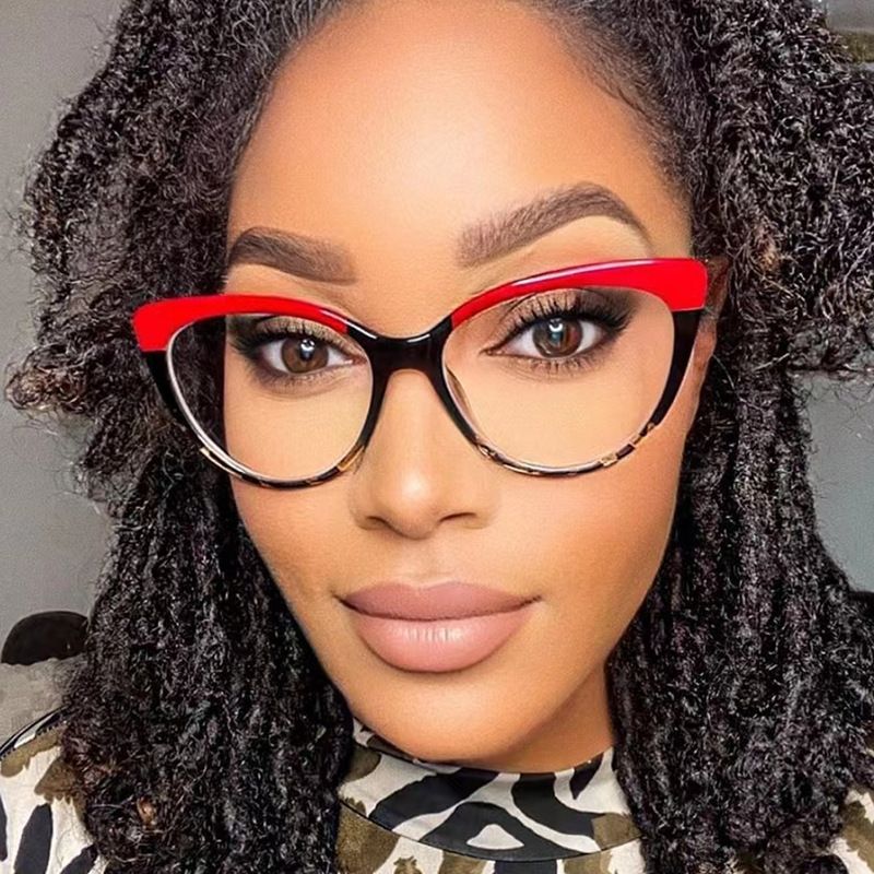 Fashion TR90 Anti Blue Light Blocking Cat Eye Glasses Frame Women Luxury Designer Retro Eyeglasses for Ladies Optical Frame