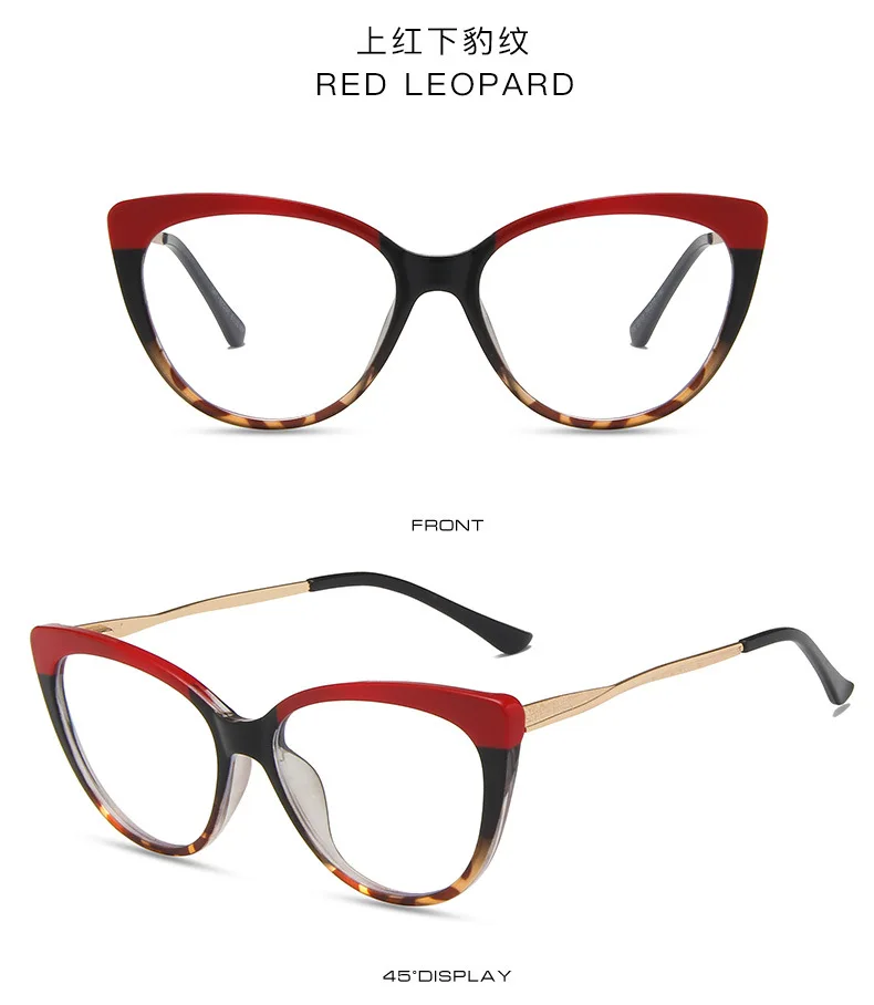 Fashion TR90 Anti Blue Light Blocking Cat Eye Glasses Frame Women Luxury Designer Retro Eyeglasses for Ladies Optical Frame