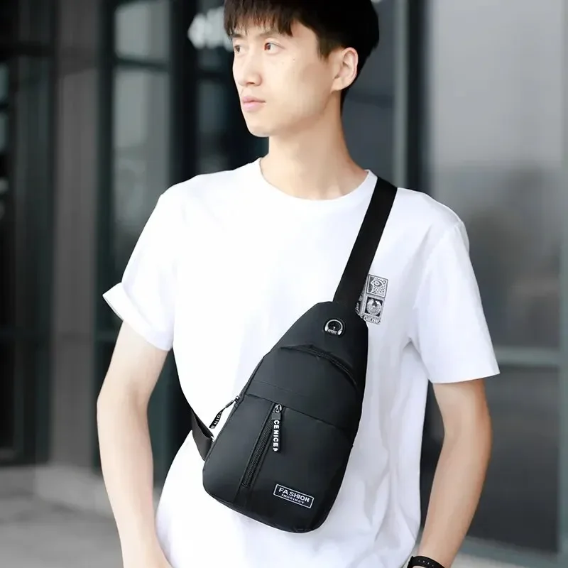 Chest Bag Fashion New Solid Color Men Chest Bag Outdoor Casual Fashion One Shoulder Crossbody Bag