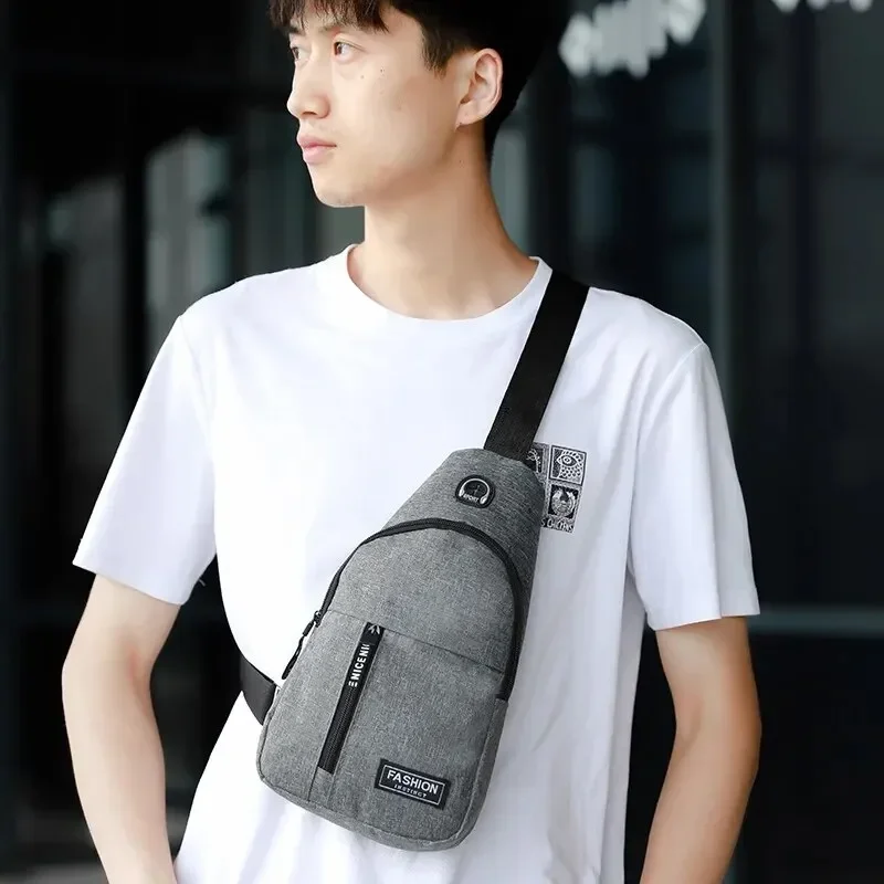 Chest Bag Fashion New Solid Color Men Chest Bag Outdoor Casual Fashion One Shoulder Crossbody Bag