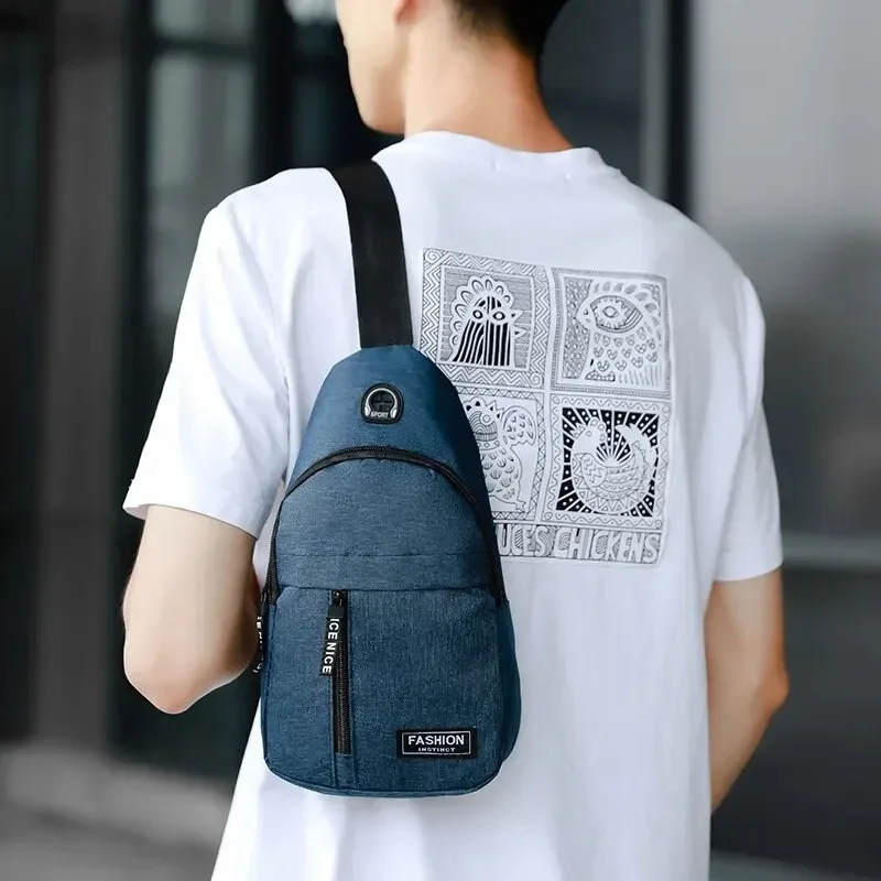 Chest Bag Fashion New Solid Color Men Chest Bag Outdoor Casual Fashion One Shoulder Crossbody Bag