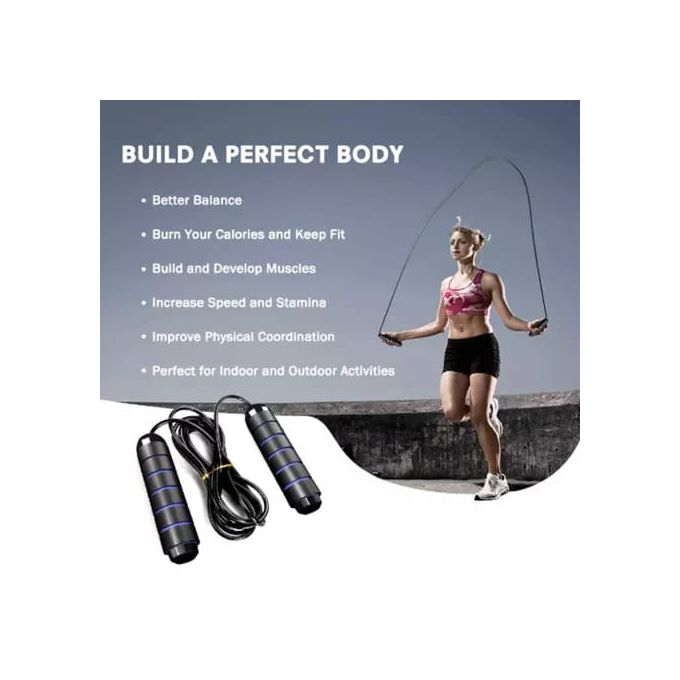 1PC Jump Rope Steel Wire Skipping Exercise Adjustable Jumping Fitness Workout Training Home Sport Equipment Tangle-Free