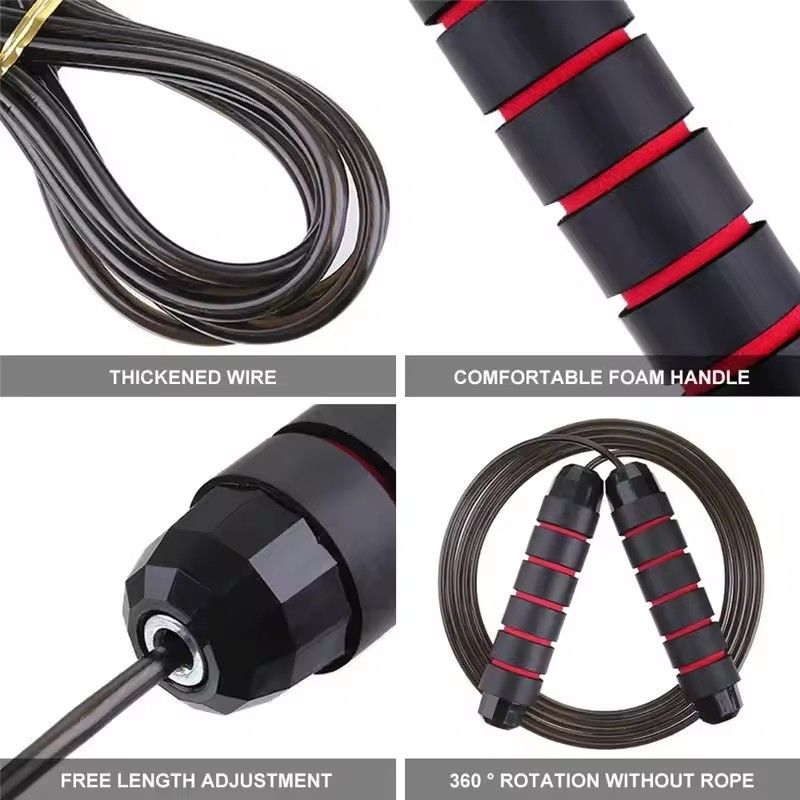 1PC Jump Rope Steel Wire Skipping Exercise Adjustable Jumping Fitness Workout Training Home Sport Equipment Tangle-Free