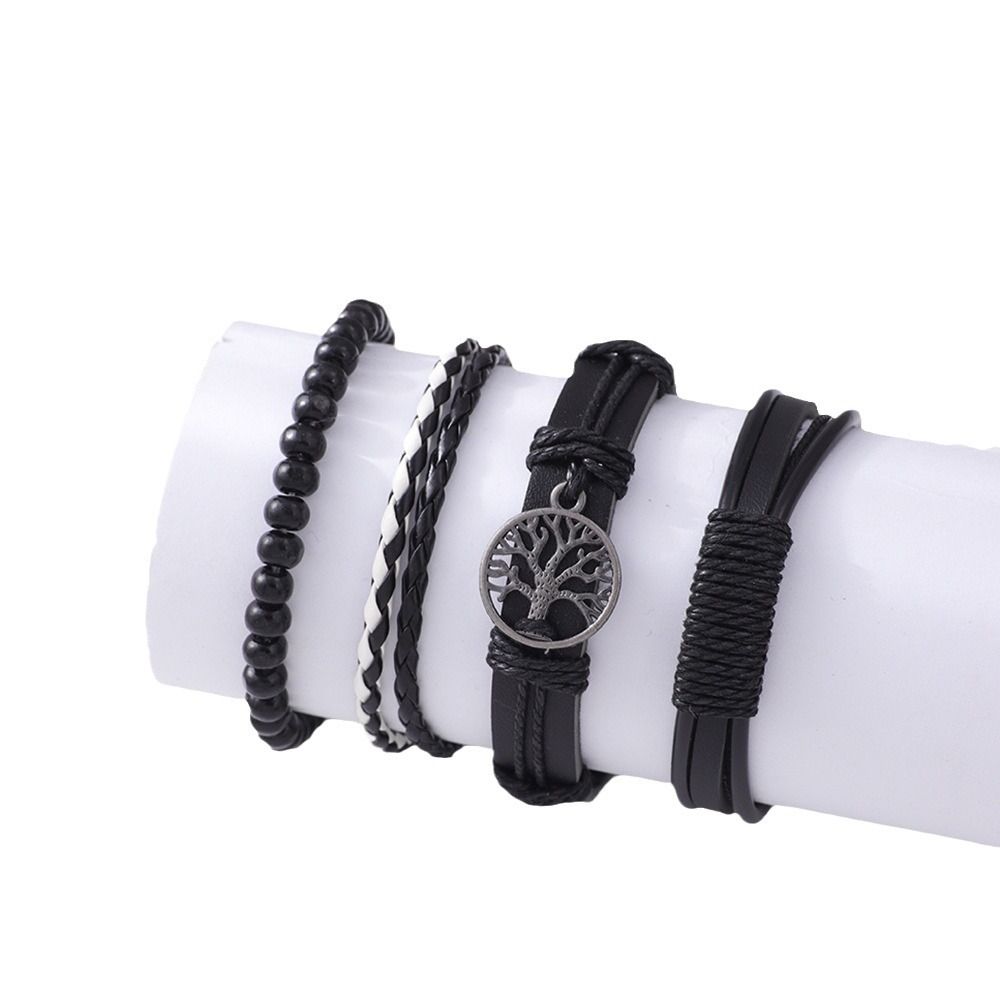 5PCS Set Fashion Mens Sports Watches Man Business Quartz Wristwatch Luxury Leather Bracelet Men Casual Clock Watch