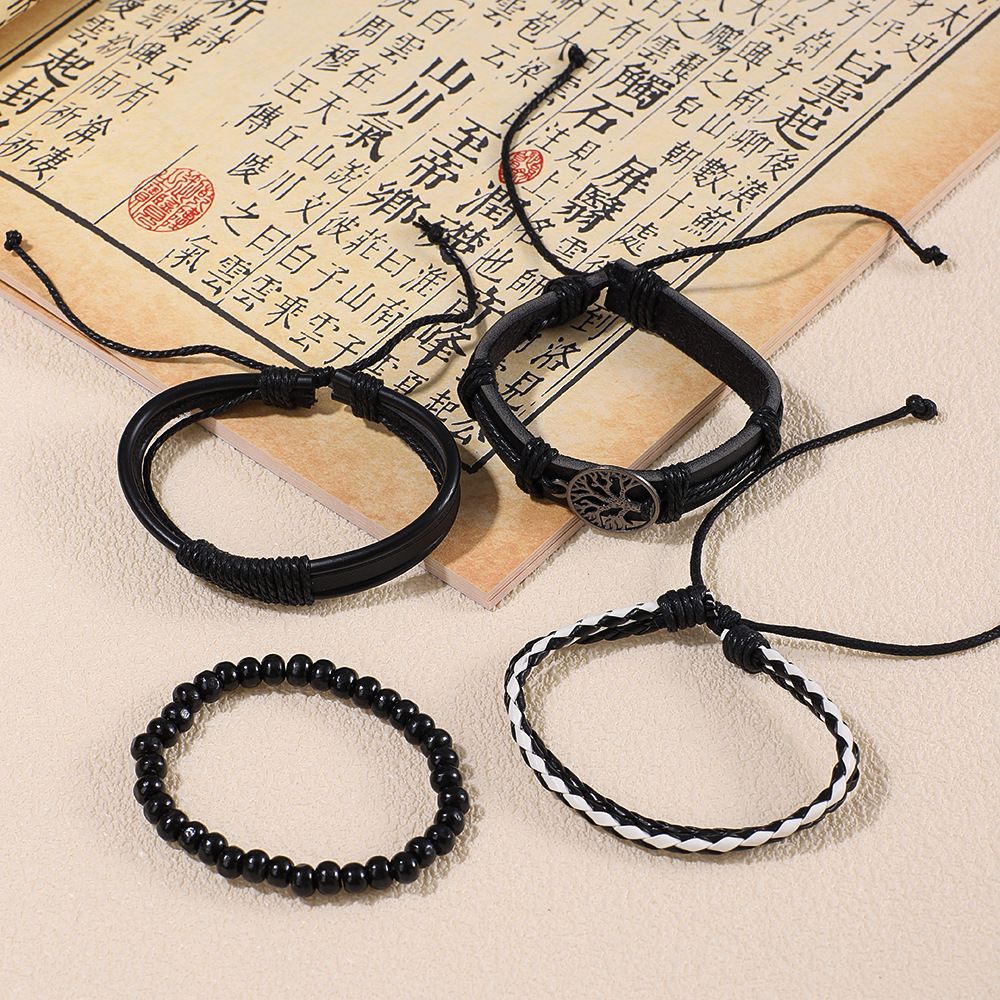 5PCS Set Fashion Mens Sports Watches Man Business Quartz Wristwatch Luxury Leather Bracelet Men Casual Clock Watch