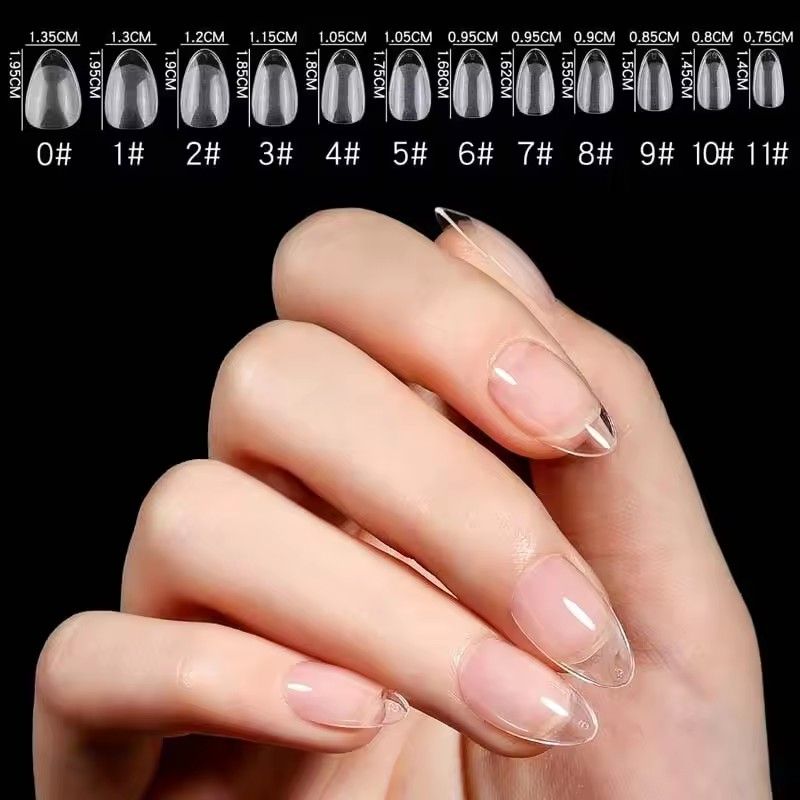 240Pcs/Box Half Matte XS Almond Nail Tips Full Cover Soft Gel False Artificial Nails Extension Perfect for Extra Short Nail Bed