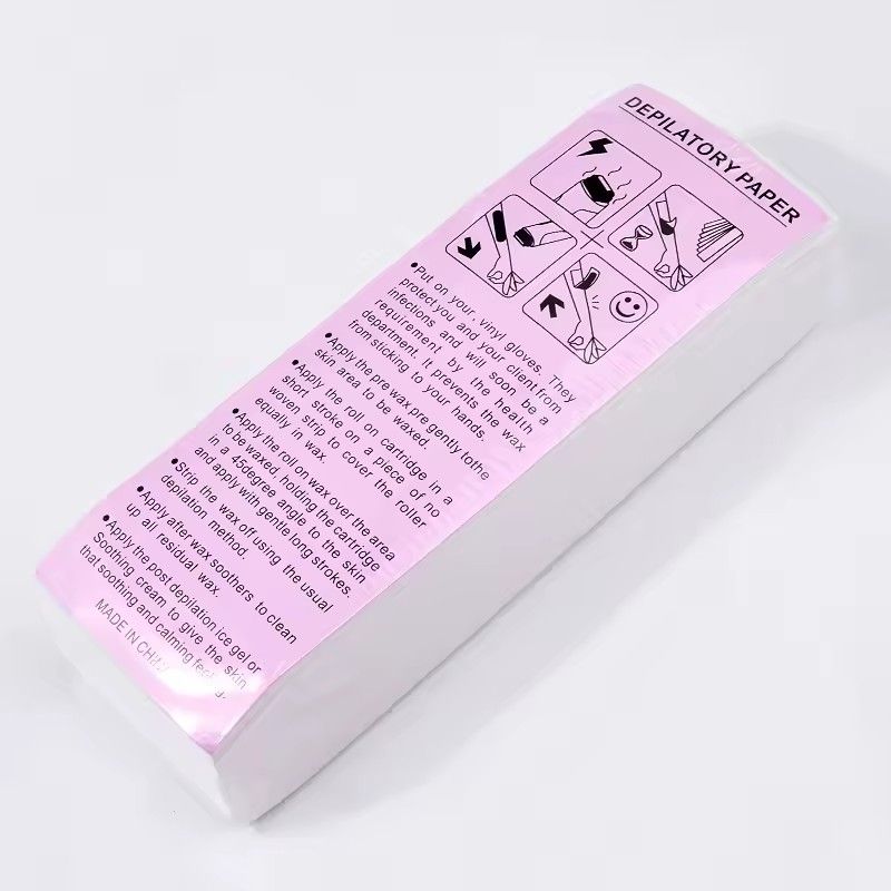 100pcs/bag Hair Removal Wax Paper , Non-woven Hair Removal Cloth Disposable Hair Removal Wax Paper, White, Body and Face Wax Strips