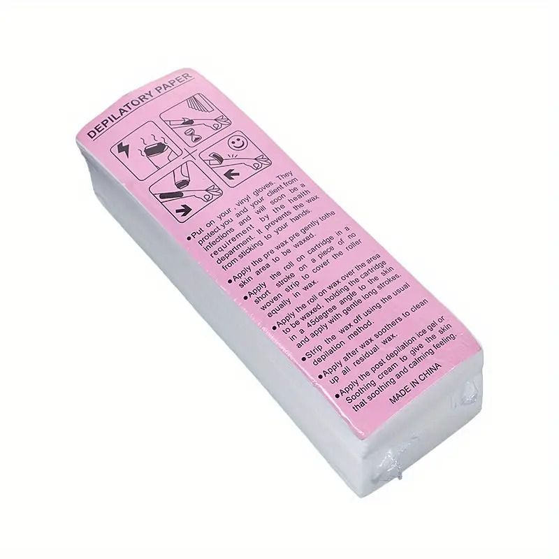 100pcs/bag Hair Removal Wax Paper , Non-woven Hair Removal Cloth Disposable Hair Removal Wax Paper, White, Body and Face Wax Strips