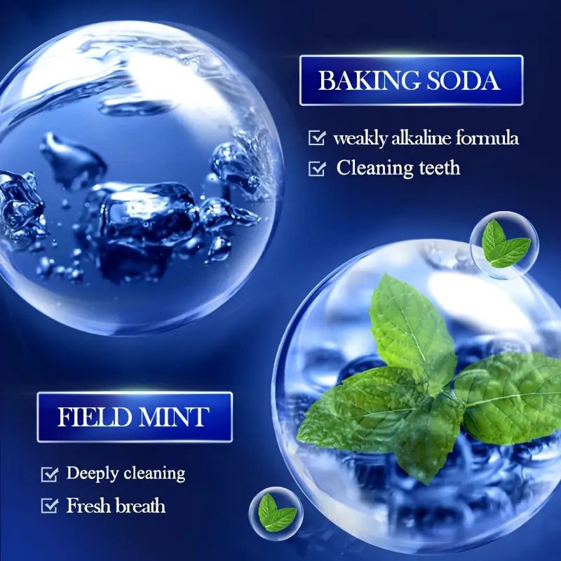 300g Deep Clean & Whitening Probiotic Toothpaste - Baking Soda Pump Dispenser for Personal Care