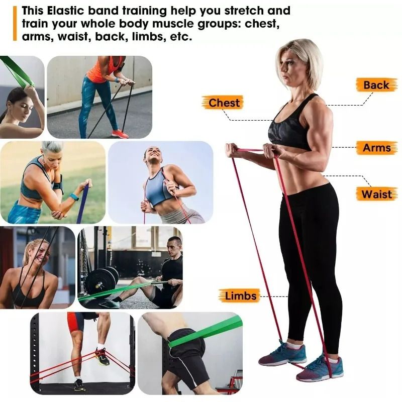 Fitness Resistance Band Boxing Agility Training Workout Gym Equipment Yoga Pilates Accessories Rubber Band Home Gym Shape Body