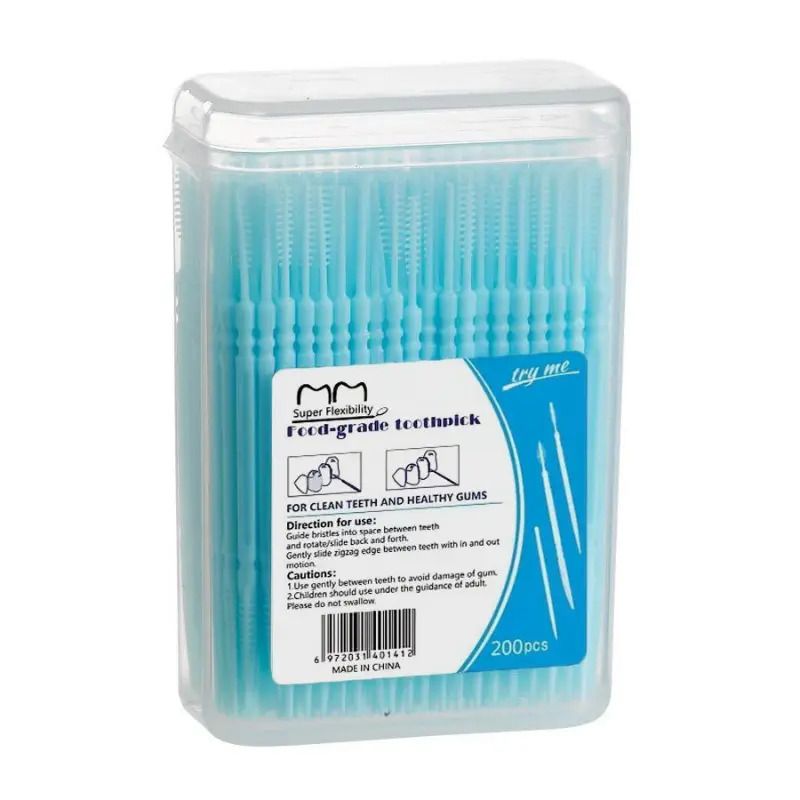 200pcs Deluxe Dual-Sided Interdental Brushes - Thorough Deep Cleaning for Healthy Gums - Portable & Disposable for Everyday Oral Care