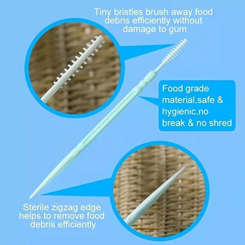 200pcs Deluxe Dual-Sided Interdental Brushes - Thorough Deep Cleaning for Healthy Gums - Portable & Disposable for Everyday Oral Care