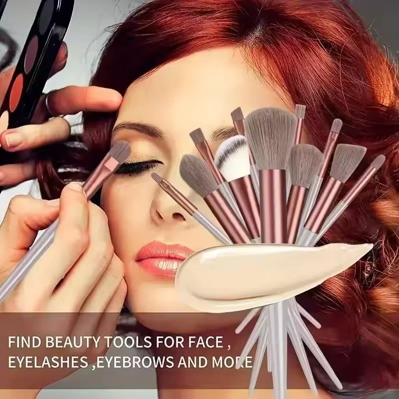 13Pcs Makeup Brushes Set Foundation  Powder Eyeshadow Concealer Blending Makeup brush set Beauty Tool with Storage Bag
