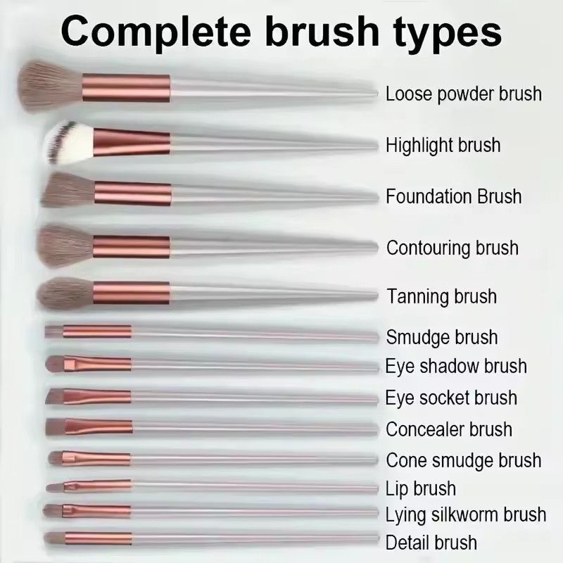 13Pcs Makeup Brushes Set Foundation  Powder Eyeshadow Concealer Blending Makeup brush set Beauty Tool with Storage Bag